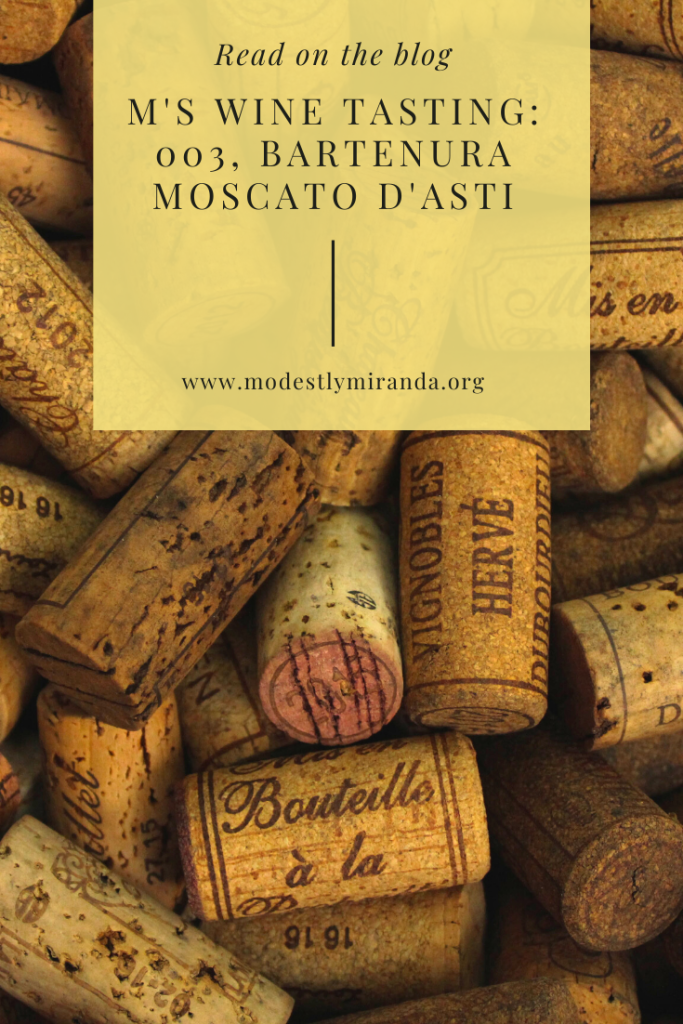 Wine tasting, bartenura moscato d'asti, review, wine review